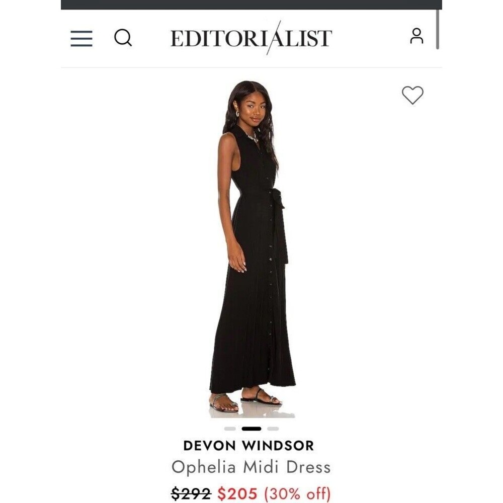 DEVON WINDSOR OPHELIA MIDI DRESS COLOR BLACK SIZE S REVOLVE